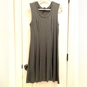 Chelsea & Theodore charcoal gray jersey knit sleeveless dress L like new